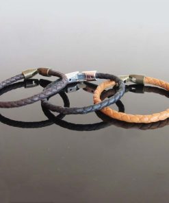 Pulseira em couro cabedal genuíno