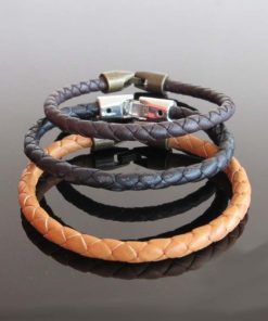 Pulseira em couro/cabedal genuíno