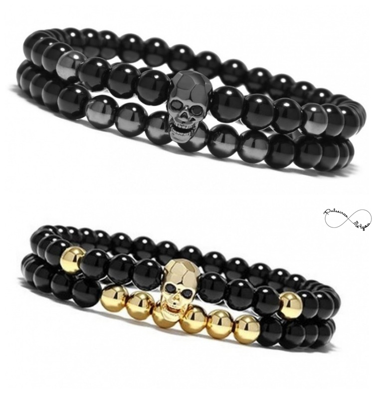Conjunto 2 Pulseiras Masculinas com Caveira - PULSH 74