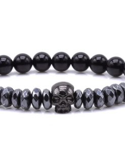 Alternative view of Pulseira Masculina Caveira em Aço