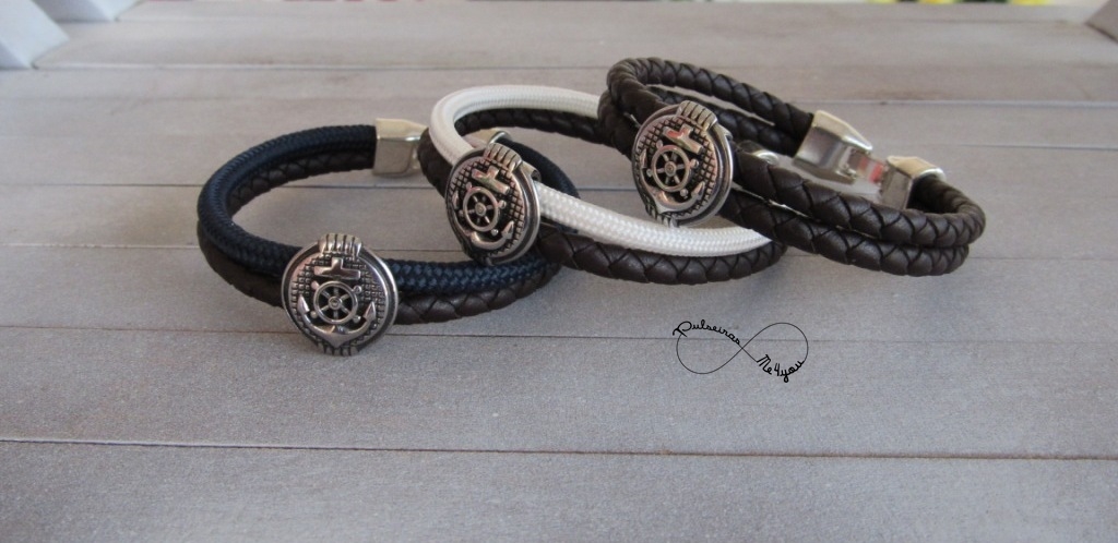 Pulseira Couro Genuíno Âncora Aço - Image 3