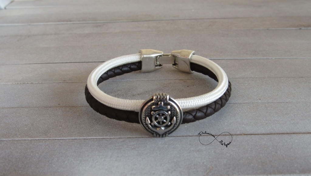 Pulseira Couro Genuíno Âncora Aço - Image 6