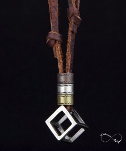 Colar Masculino Couro/Pele Genuíno - COL H08