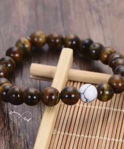 Alternative view of Pulseiras Casal - Pedras Naturais- Colecção Romantic - Tiger Eye & White Turquoise - PULSH 110