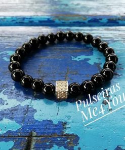 Alternative view of Pulseiras Masculinas com Pedra Naturais e Cubo CZ - PULSH 133
