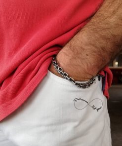 Pulseira Masculina Dupla em Aço Inoxidável - PULSH AÇO 14