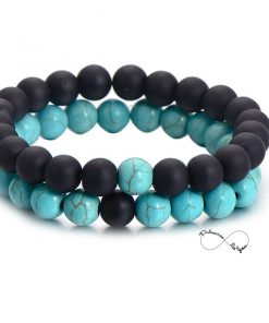 Pulseiras Casal - Pedras Naturais- Colecção Romantic - Black & Blue - Ref PULSH 111
