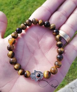 Pulseira  Olho de Tigre e Mão de Fátima - Ref PULSH 160