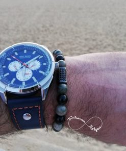 Alternative view of Pulseira Masculina Pedras África Turquesa - Ref PULSH 161