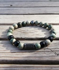Pulseira Masculina Pedras África Turquesa - Ref PULSH 161