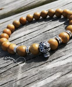 Pulseira Masculina com Caveira em Aço Inoxidável - PULSH 171