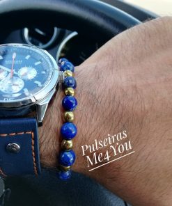 Pulseira Masculina Pedras Naturais Lapis Lazuli - PULSH 177