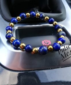 Alternative view of Pulseira Masculina Pedras Naturais Lapis Lazuli - PULSH 177