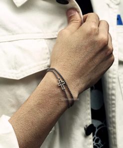 Pulseira Masculina Dupla em Aço Inoxidável - PULSH AÇO 24