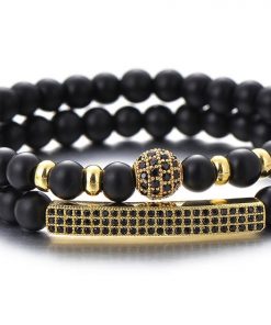 Conjunto de 2 Pulseiras Milan Gold  Micro Pave Zircónia - PULSH 194