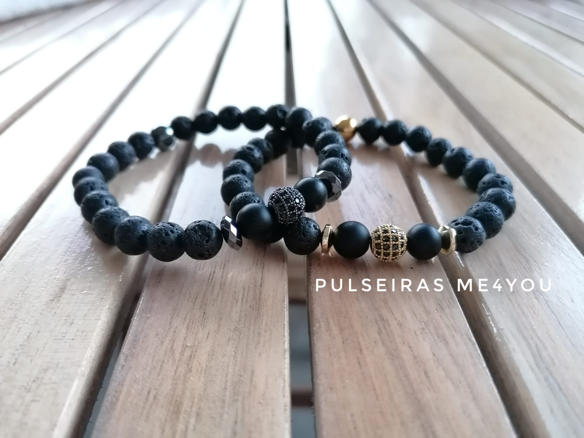Pulseira Vulcânica & Bola Cubic Zircónia - PULSH 229