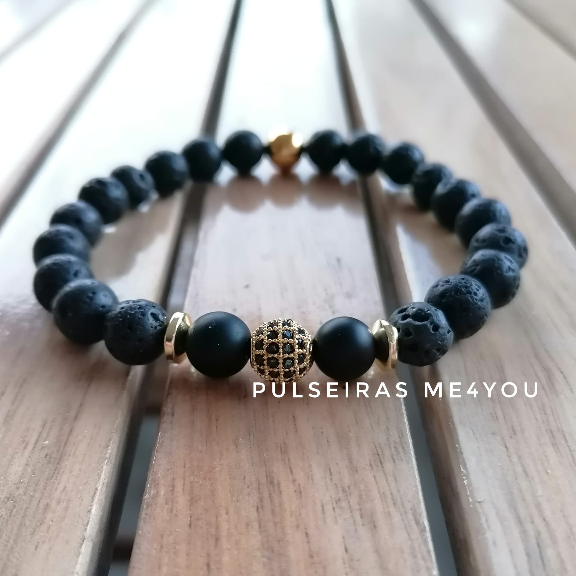 Pulseira Vulcânica & Bola Cubic Zircónia - PULSH 229 - Image 2