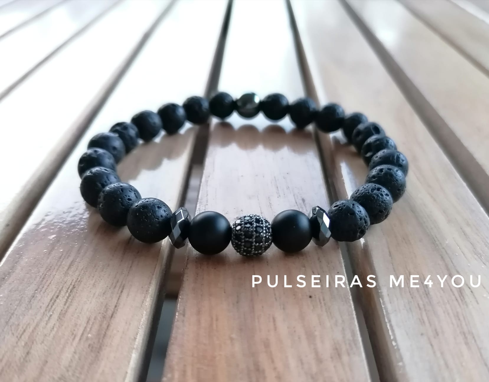 Pulseira Vulcânica & Bola Cubic Zircónia - PULSH 229 - Image 3