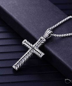Colar Masculino Aço Cruz Vintage - COL H Aço 28