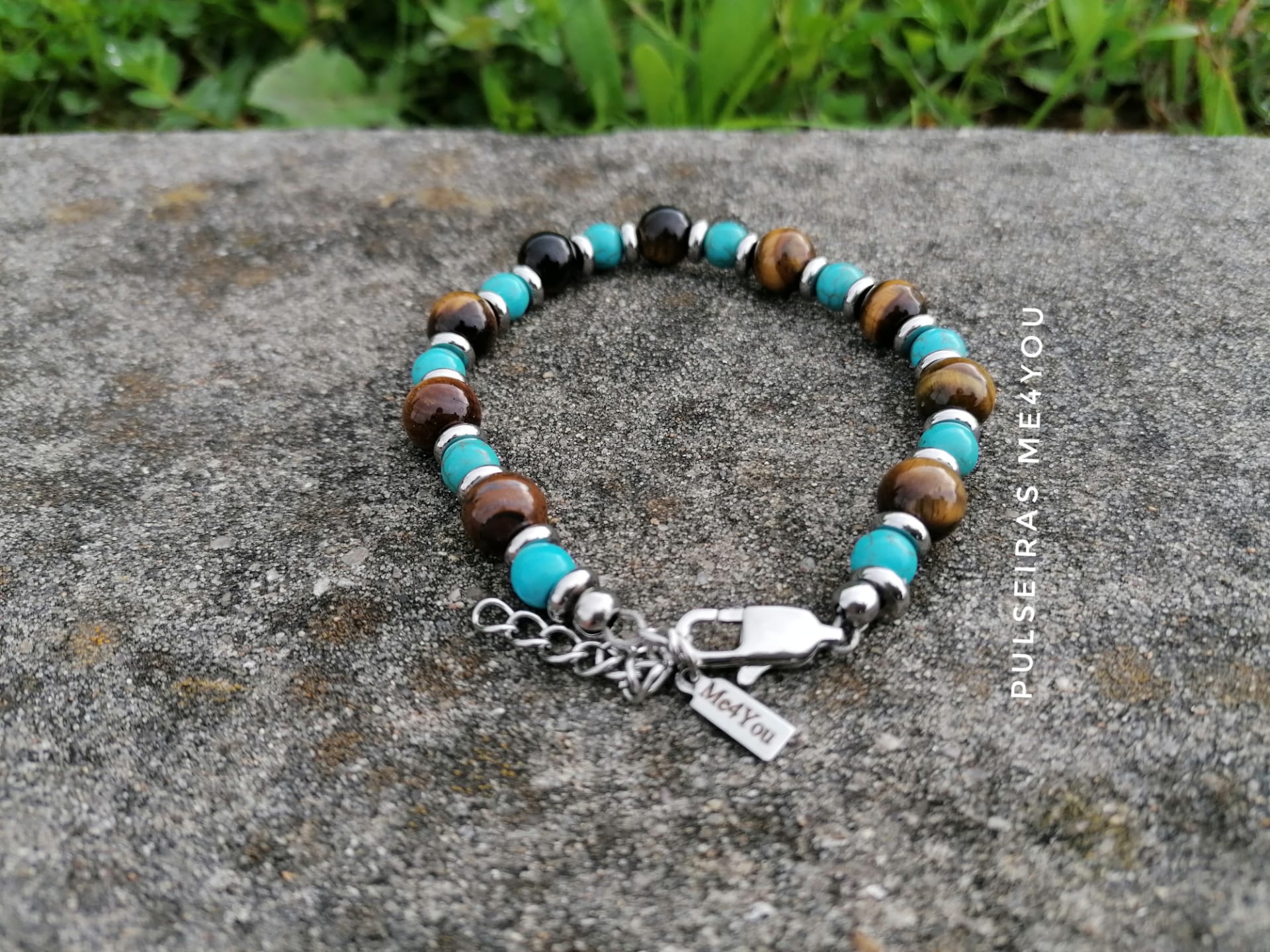 Pulseira Masculina Ocean Blue - Stone & Steel - PULSH 242 - Image 2