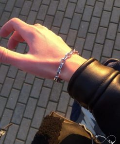 Pulseira Masculina em Aço Cabo Oval Facetada  - PULSH AÇO 32