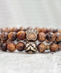 Alternative view of Pulseiras Bulldog - Pedras Naturais Olho de Tigre - PULSH 248
