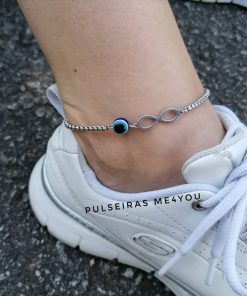 Pulseira Feminina Tornozelo Aço Inoxidável Infinito / Olho Turco - PULS TORN 11