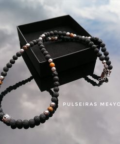 Colar Masculino Buda - Pedras Naturais - Aço Inoxidável - COL H22
