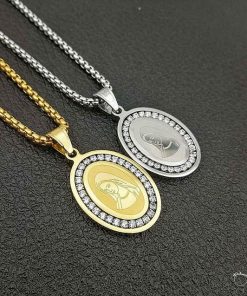 Colar Virgem Maria - Aço Inoxidável - COL H Aço 45