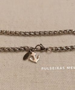 Alternative view of Pulseira Masculina Âncora em Aço Inoxidável  - PULSH AÇO 56