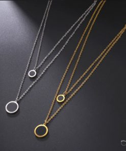 Colar Duplo para Senhora em Aço Inoxidável - Col S Aço 08