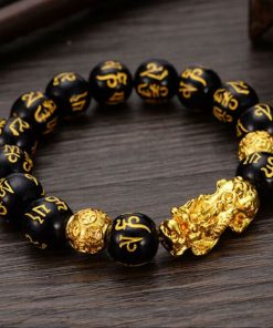 Pulseira Obsidiana Pixiu Feng Shui - Amuletos -  PULS SH 31