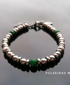 Alternative view of Pulseira Masculina Asa de Anjo - Verde Jade & Stainless Steel - PULSH AÇO 61
