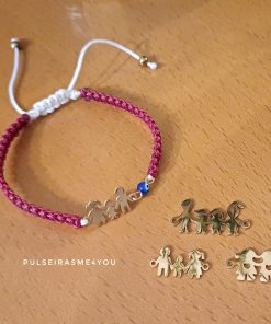 Pulseira Feminina Fio & Família Aço Inoxidável e Olho Turco  - PULS SH 38