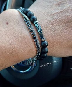 Pulseira Onyx Fosco & Hematita – Energia e Sofisticação - PULSH 316