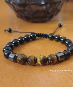 Pulseira Turmalina Negra & Olho de Tigre - PULSH 317
