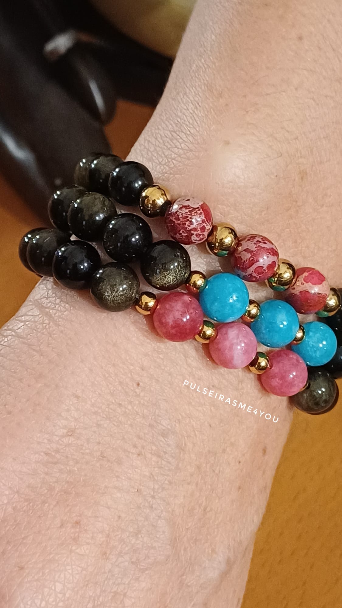Pulseira Feminina Obsidiana Gold - PULS SH 40 - Image 2