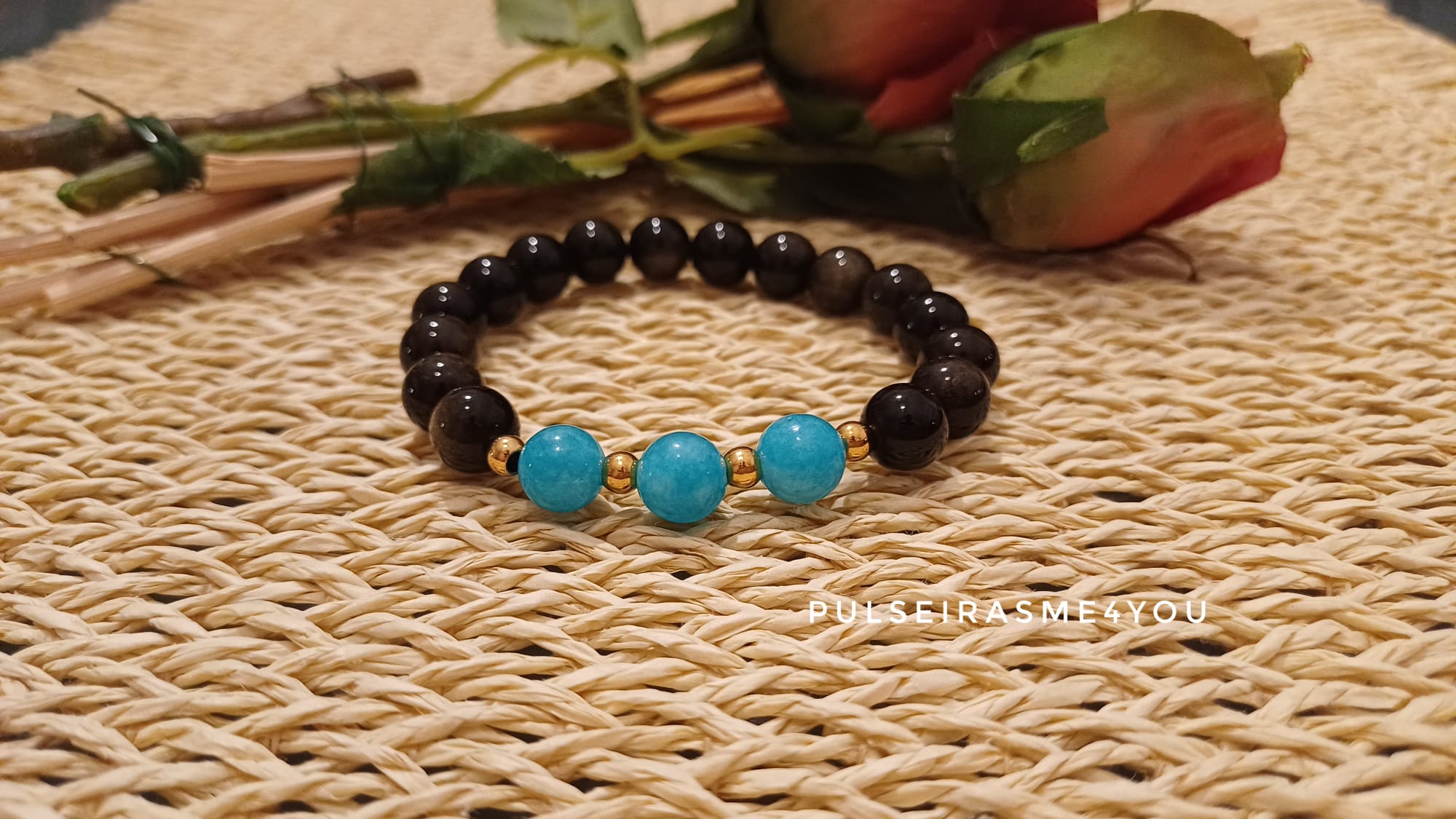 Pulseira Feminina Obsidiana Gold - PULS SH 40 - Image 5