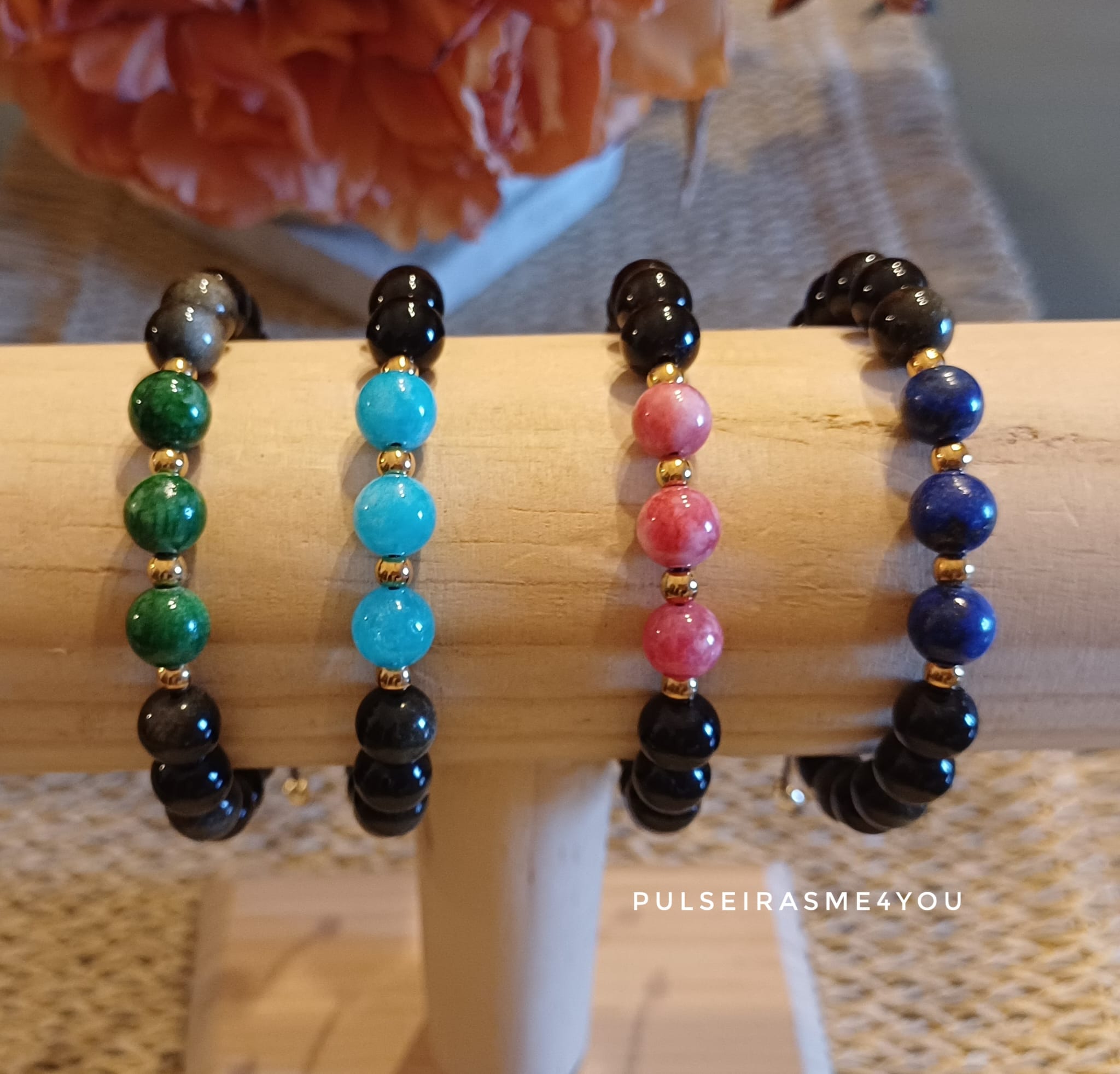 Pulseira Feminina Obsidiana Gold - PULS SH 41