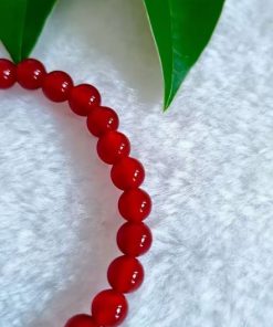 Alternative view of Pulseira Pedra Cornalina Ágata Vermelha 6mm- PULSH 339