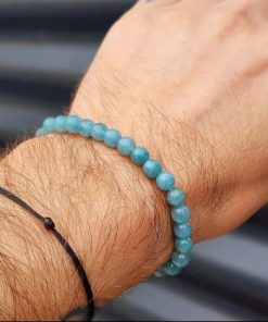Pulseira Pedra Ametista Aquamarine 6mm- PULSH 341