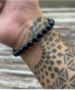 Pulseira Masculina Pedra Turmalina Negra - PULSH 342