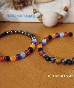 Alternative view of Pulseira Feminina Pedras 6mm MultiColor - PULS SH 49