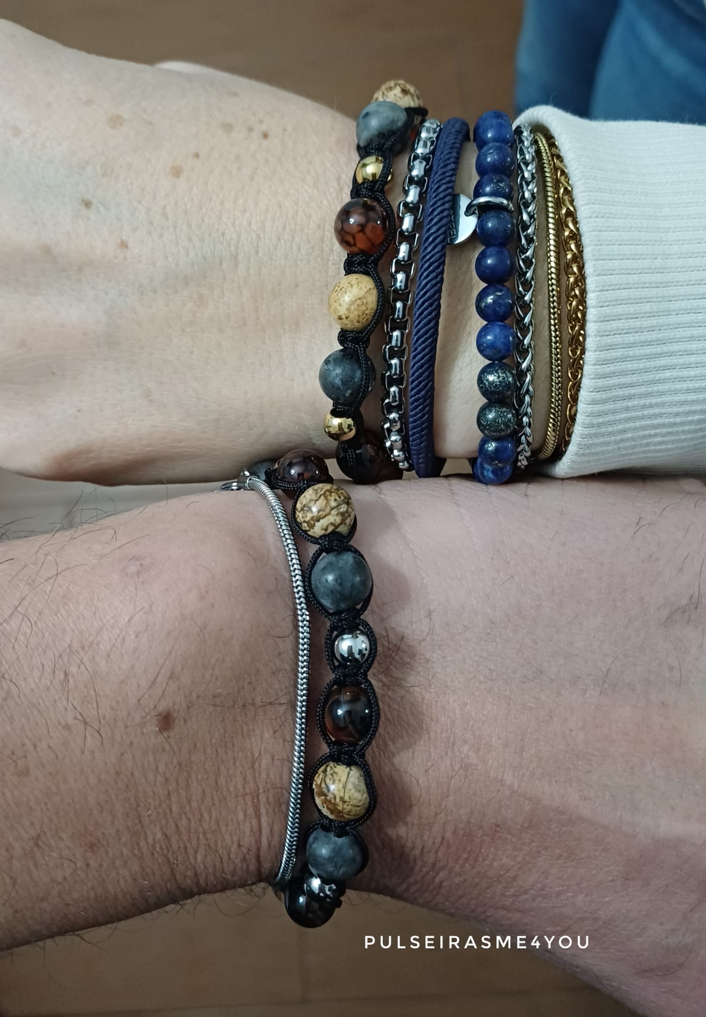 Pulseira Masculina Triple Mix - Prata - PULSH 336 - Image 4
