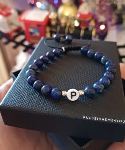 Pulseira Unisexo Lapis Lazulli & Letra - PULSH 337