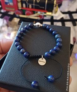Alternative view of Pulseira Unisexo Lapis Lazulli & Letra - PULSH 337