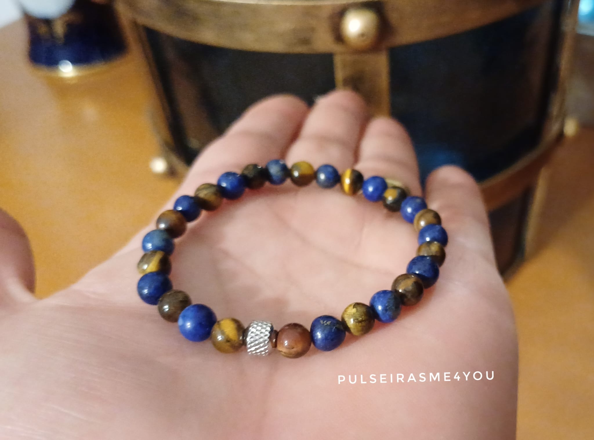 Pulseira Unisexo Lapis Lazulli & Olho de Tigre - PULSH 338