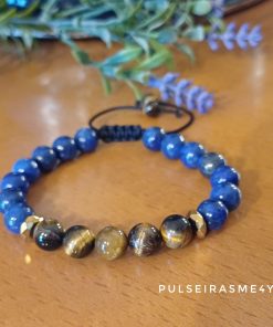 Alternative view of Pulseira Masculina Olho de Tigre / Lapis Lazulli - PULSH 343